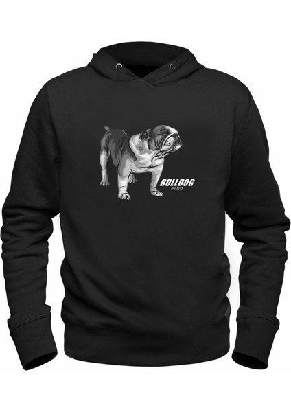Bulldog Dijital Baskılı Çocuk Siyah Sweatshirt