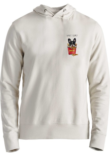 Bulldog Dijital Baskılı Çocuk Beyaz Ekru Çocuk Sweatshirt