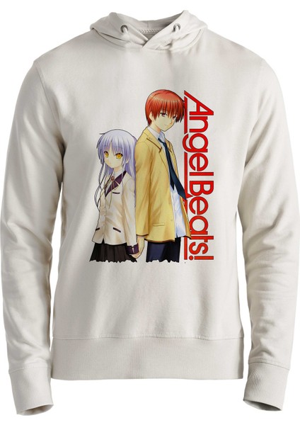 Angel Beats Baskılı Ekru Çocuk Sweatshirt