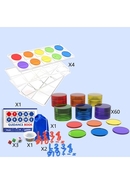 Anaokulu Gelişmiş Set Için On Kare Set Matematik Manipülatif Çerçeve Sayaçları (Yurt Dışından)