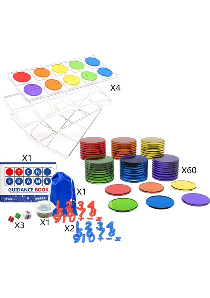 Anaokulu Gelişmiş Set Için On Kare Set Matematik Manipülatif Çerçeve Sayaçları (Yurt Dışından)