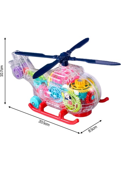 Şeffaf Dişli Helikopter Oyuncak Model Aydınlatma Müzik Uçak Oyuncakları Çocuk Için (Yurt Dışından) modelleri