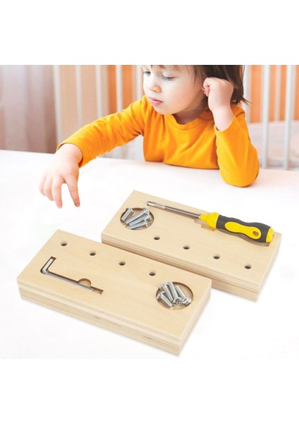 Ahşap Montessori Çocuklar Için Vida Sürücü Kurulu Eğitim Öğrenme Oyuncaklar C (Yurt Dışından) modelleri