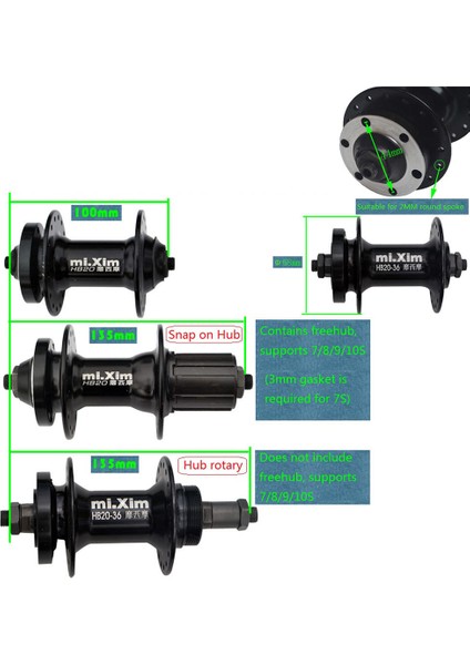 Bisiklet Disk Fren Hubs Ön Arka Rulmanlar Hub Seti W / Lever 32H Kaset Hubs  (Yurt Dışından)