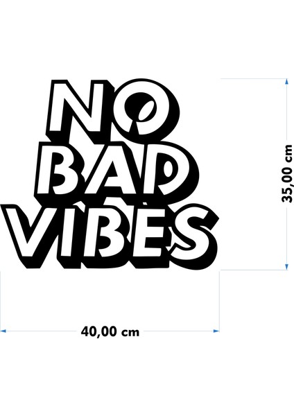 Numa Concept No Bad Vibes Yazılı Duvar Dekoru TABLO-40X35