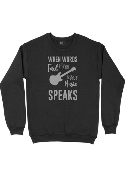 Music That Makes You Feel Light Siyah Sweatshirt