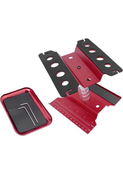 Alüminyum Alaşım Rc Araba Tamir Çalışma Standı Hobi Aracı Set 360 Derece Rotasyon Asansör Veya Alt Onarım Aracı Kutusu 1/8 1/10 Rc Araba Kamyon Buggy - Kırmızı (Yurt Dışından)