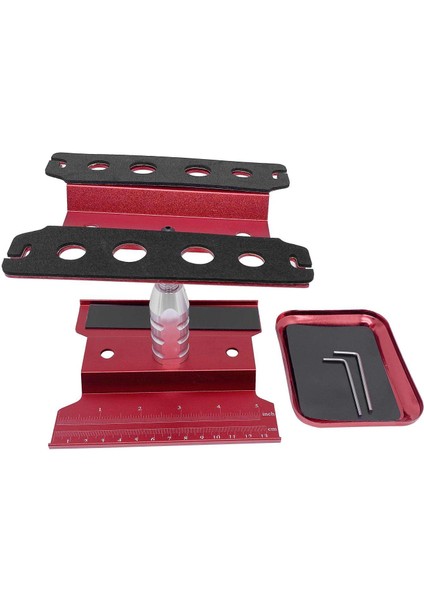 Alüminyum Alaşım Rc Araba Tamir Çalışma Standı Hobi Aracı Set 360 Derece Rotasyon Asansör Veya Alt Onarım Aracı Kutusu 1/8 1/10 Rc Araba Kamyon Buggy - Kırmızı (Yurt Dışından)