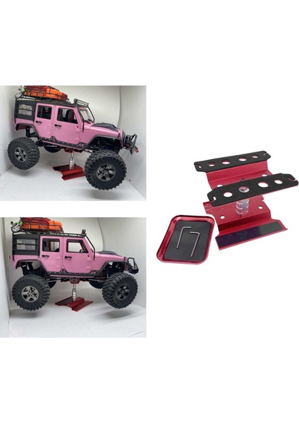 Alüminyum Alaşım Rc Araba Tamir Çalışma Standı Hobi Aracı Set 360 Derece Rotasyon Asansör Veya Alt Onarım Aracı Kutusu 1/8 1/10 Rc Araba Kamyon Buggy - Kırmızı (Yurt Dışından)