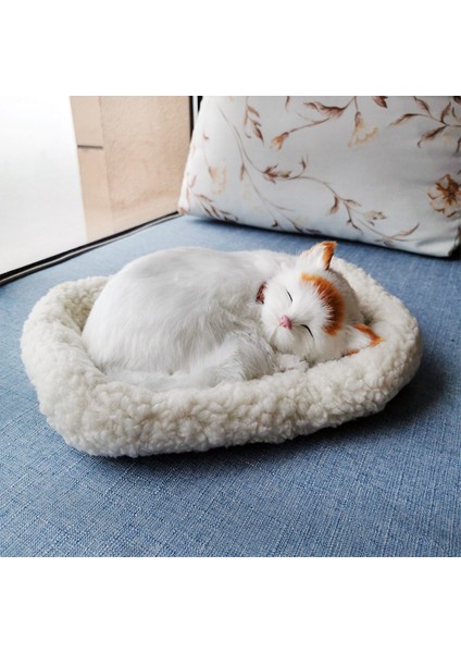 Uyuyan Kedi Peluş Aksesuar - Beyaz (Yurt Dışından) fiyatları