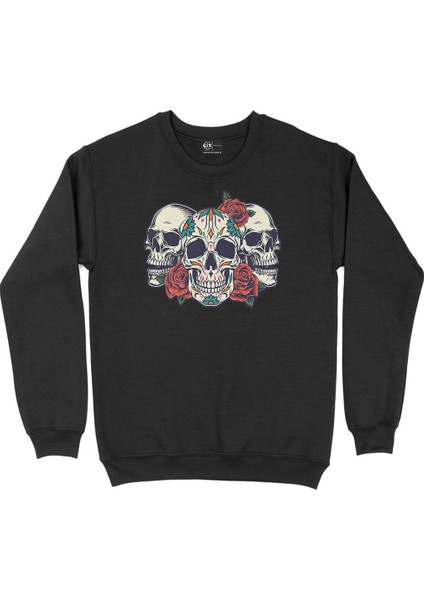 Kuru Kafalar Siyah Sweatshirt