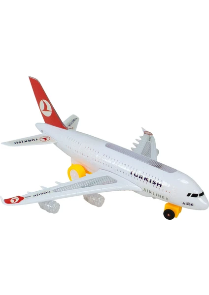 Türk Hava Yolları A380 Oyuncak Uçak Işıklı Hareketli 32 cm