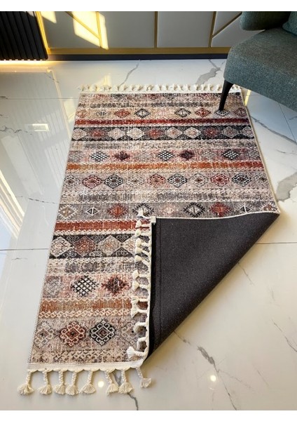 Dara Kaymaz Tabanlı Örgü Saçaklı Pamuk Kilim 199