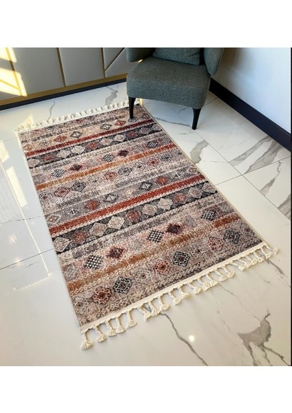 Dara Kaymaz Tabanlı Örgü Saçaklı Pamuk Kilim 199