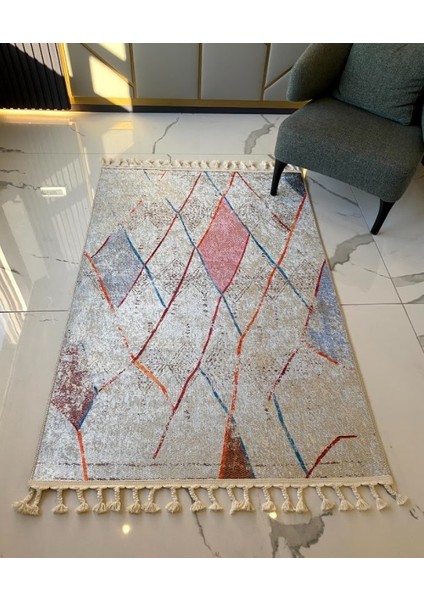 Dara Kaymaz Tabanlı Örgü Saçaklı Pamuk Kilim 203