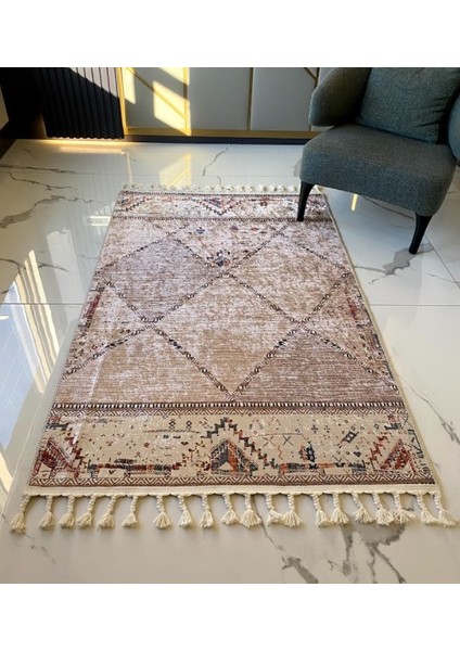 Dara Kaymaz Tabanlı Örgü Saçaklı Pamuk Kilim 205 fiyatları