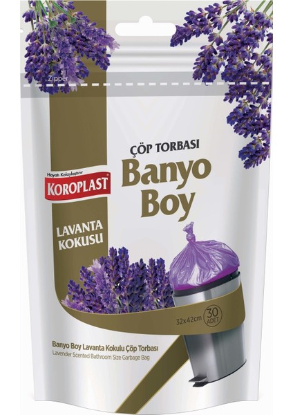 Lavanta Kokulu Banyo Boy Çöp Torbası 32 x 42 cm 30'lu 4 Adet 120 Poşet