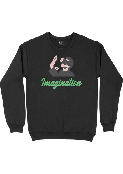 Yeşil Your Imagination Siyah Sweatshirt