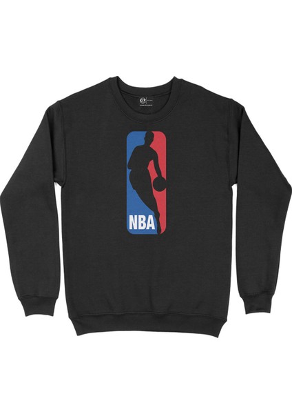 Nba Logolu Siyah Sweatshirt