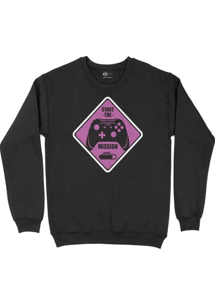 Mor Start The Mission Siyah Sweatshirt