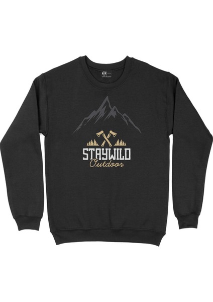 Stay Wild Outdoor Siyah Sweatshirt