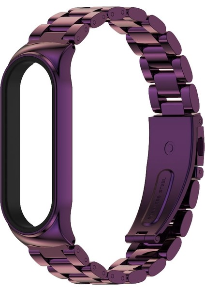 Metal Üç Boncuk Paslanmaz Çelik Kordon Xiaomi Mi Band İçin 6/5/4/3 (Yurt Dışından)