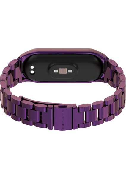 Metal Üç Boncuk Paslanmaz Çelik Kordon Xiaomi Mi Band İçin 6/5/4/3 (Yurt Dışından)