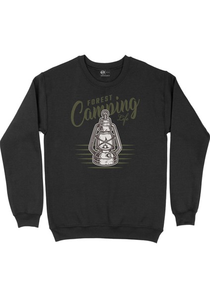 Forest Camping Siyah Sweatshirt