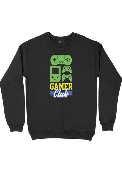 Pembe Gamer Club Siyah Sweatshirt