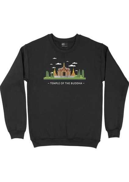 Buda Tapınağı Siyah Sweatshirt