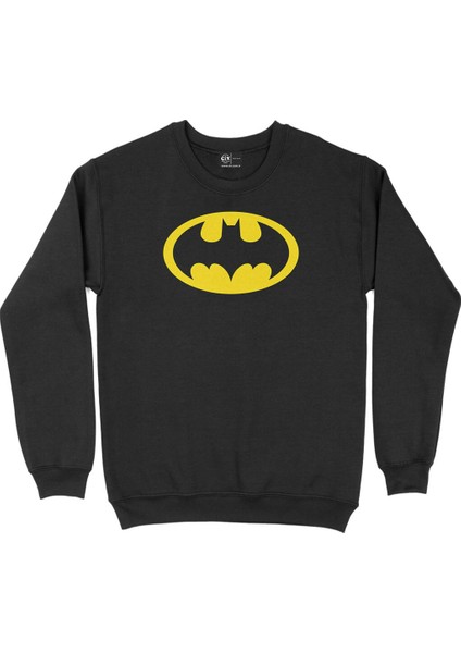 Sarı Batman Logolu Siyah Sweatshirt