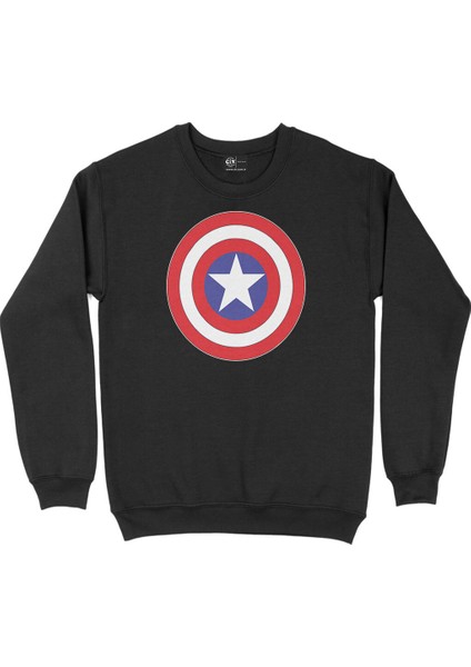 Kaptan Amerika Siyah Sweatshirt