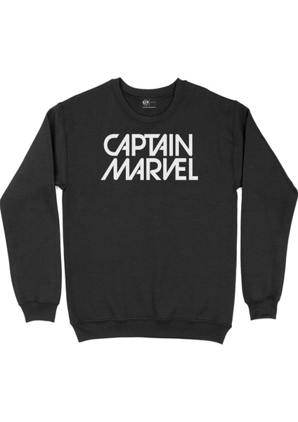 Captain Marvel Siyah Sweatshirt