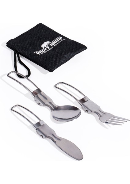 On Off Kamp Çatal Kaşık Bıçak Seti Katlanır Çantalı