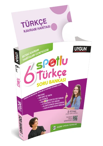 Sadık Uygun Yayınları 6. Sınıf Yeni Spotlu Türkçe Soru Bankası + Kavram Haritaları