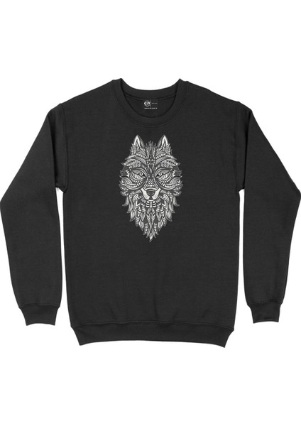 Kurt Mandala Siyah Sweatshirt