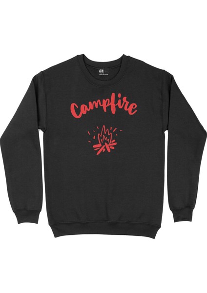 Kamp Amblemi Siyah Sweatshirt