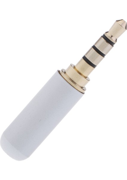 3.5mm 1/8 '' Trrs 4 Kutuplu Erkek Tak A / V Lehim Konnektörü, Beyaz Beyaz (Yurt Dışından)