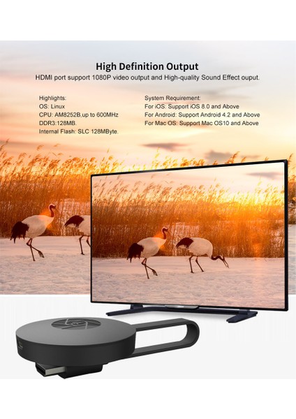 G2 Kablosuz 4 K Wifi Ekran Dongle Tv Alıcısı Adaptörü Miracast Airplay Dlna (Yurt Dışından)