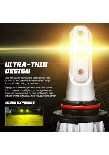 2 5000LM Araba Yedek Parçaları LED Far LED Ampüller - Gümüş 9005 (Yurt Dışından) indirimleri