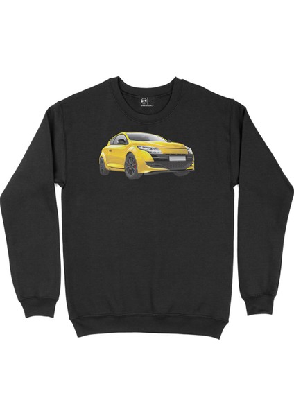 Sarı Coupe Araba Siyah Sweatshirt