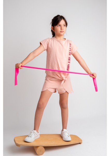 Kız Çocuk Pudra Go Play Baskılı ve Bağlamalı T-Shirt (4-12YAŞ) fiyatları