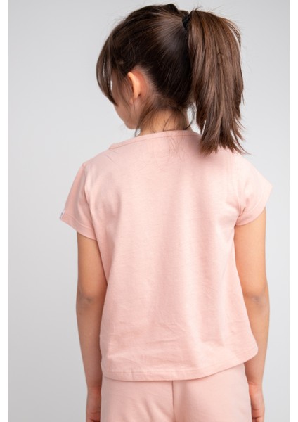 Kız Çocuk Pudra Go Play Baskılı ve Bağlamalı T-Shirt (4-12YAŞ) modelleri