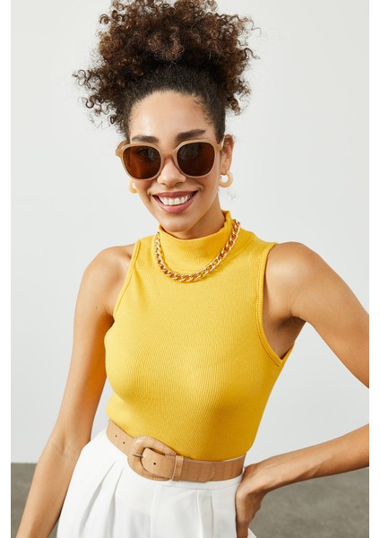 Sarı Yarım Balıkçı Boğaz Bluz 2KXK2-45448-10