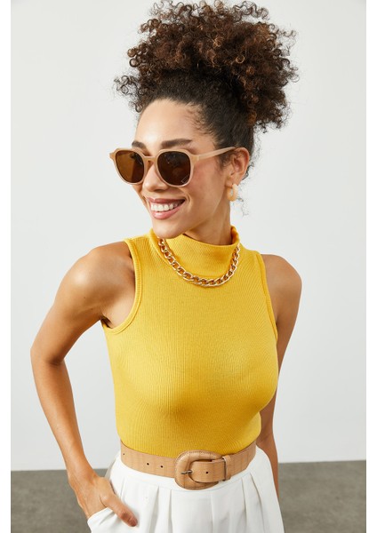 Sarı Yarım Balıkçı Boğaz Bluz 2KXK2-45448-10 fiyatları