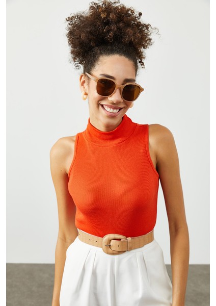 Turuncu Yarım Balıkçı Boğaz Bluz 2KXK2-45448-11 fırsatları