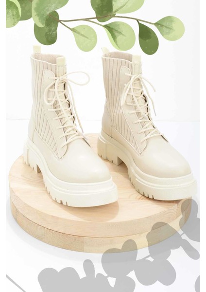 Krem Kadın Bot & Bootie K02578000509