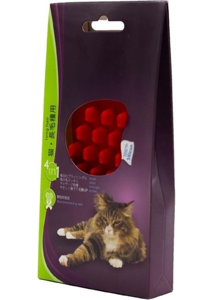 202429-4IN1 Kediler Için Masaj ve Yıkama Fırçası Silikon