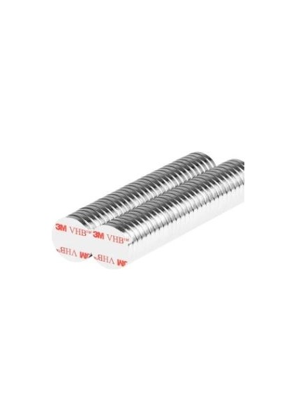 Yapışkanlı Yuvarlak Neodyum Mıknatıs D10X2 mm Çap - 50 Adet - Güçlü Neodyum Mıknatıs Magnet