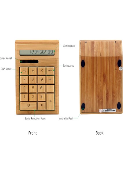 Çevre Dostu Bambu Elektronik Hesap Makinesi Sayaç Standart (Yurt Dışından)
